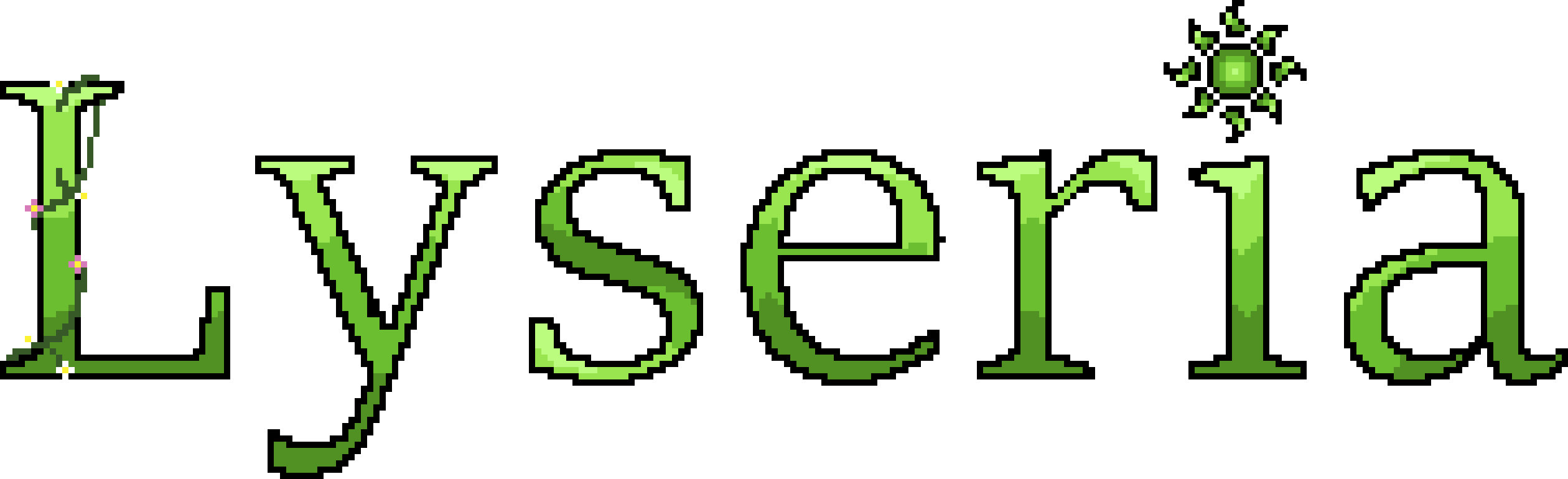 Titre "Lyseria" en pixel art